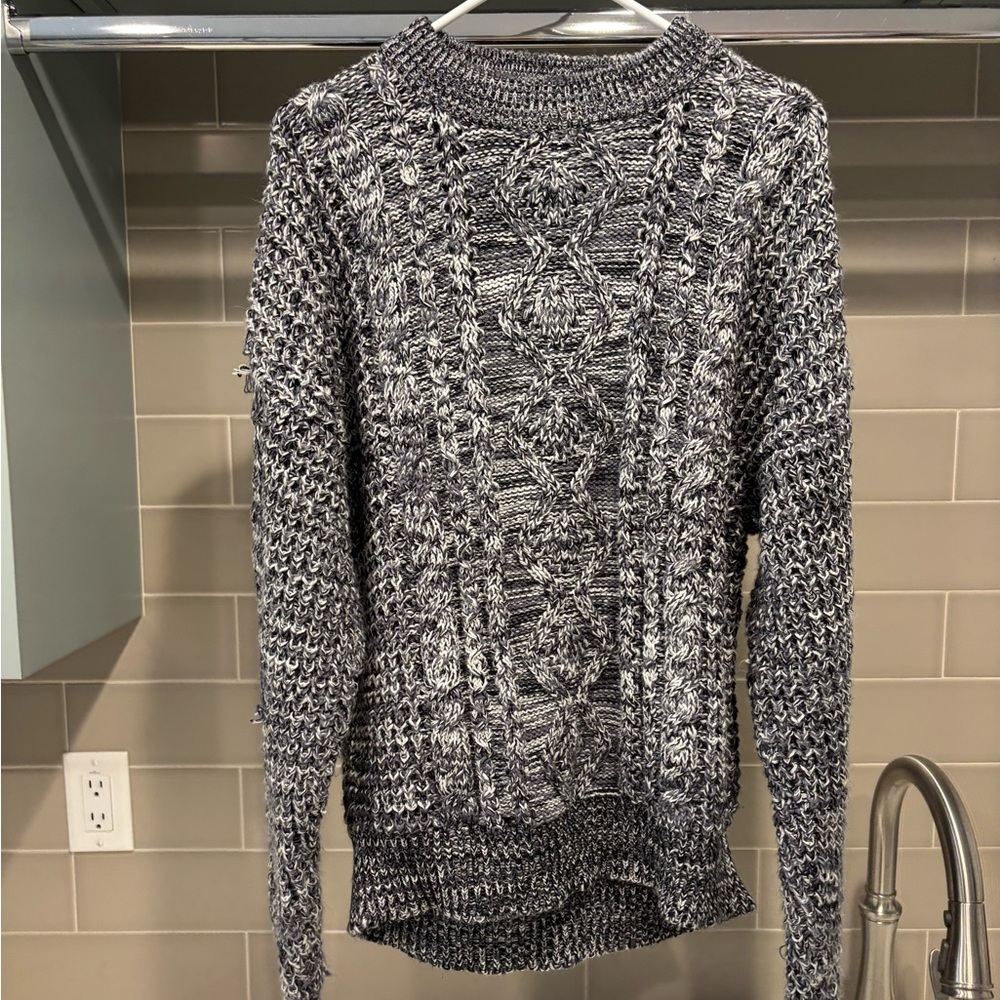 Vintage 90s Harbour Classics Heavyweight Knit Sweater Size L Black and Grey